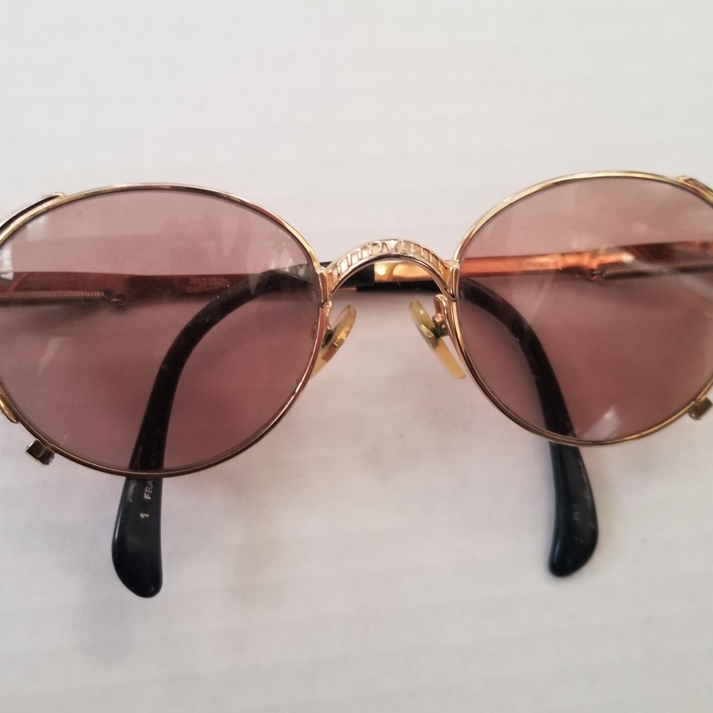 Vtg Jean Paul Gaultier 90s Steampunk Sunglasses 56-4174 Gold Frame Authentic!